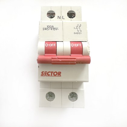 Sector 648121 100A 100 Amp 2 Double Pole Isolator Main Switch Disconnector